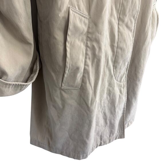 Talbots Womens Beige Tench Coat Jacket Lined Mid Length Casual Classic sz 8 - Picture 2 of 16